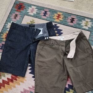 Bundle Of 2 Pair of Women"s Shorts - Dark Denim & Olive Green